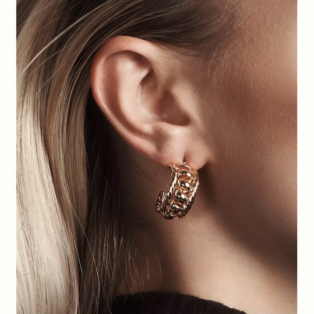 New Anthropology THICK CABLE WIRE HOOP EARRINGS